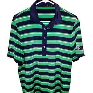 RLX Ralph Lauren X North Shore Country Club Polo Shirt Size M Green Blue Striped